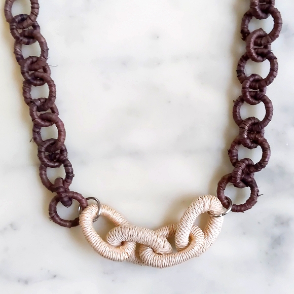 RARE! NWT. The Limited Multiple Shapes/Colors/Materials Hoop Chained Necklace. - Picture 4 of 5